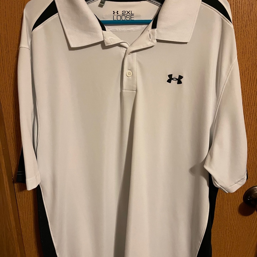 White Under Armor Polo